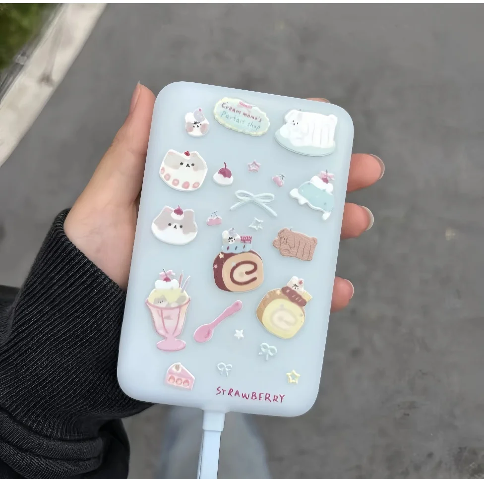 귀여운 새 빵 고양이 젤리 입체 스티커 리본 강아지 DIY 휴대폰 컴퓨터 태블릿 장식