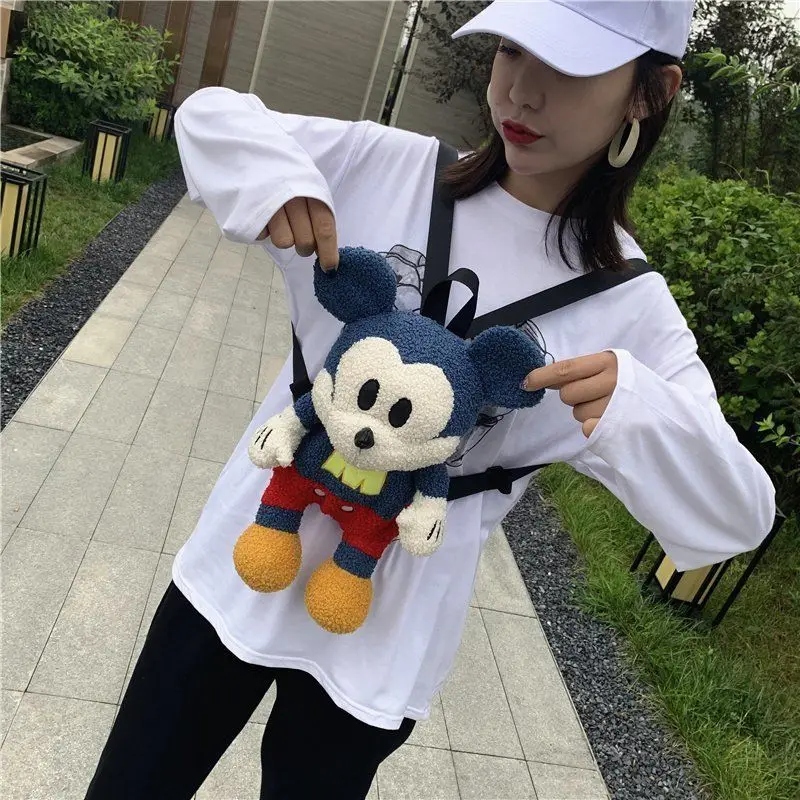 Disney Mickey Mouse Cute Backpack Personalised Portable Travel Shopping  Luxury Women Men Cartoon Shoulder Fashion Backpack Gifts - AliExpress