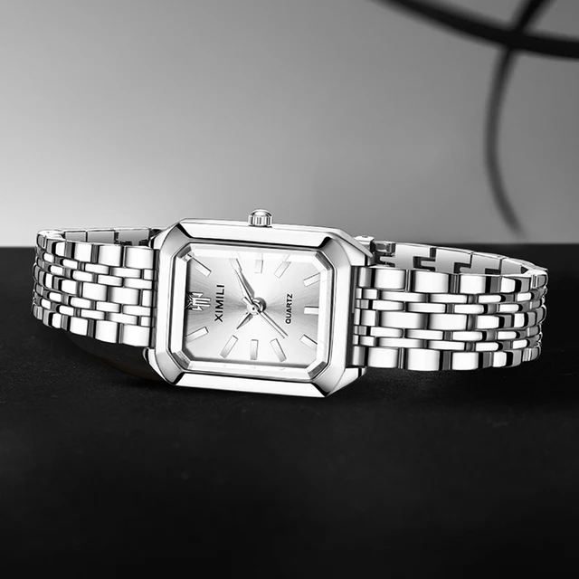 1PSC montre tendance pour femme mode cadran rectangulaire simple montre à quartz adapté aux vêtements quotidiens correspondant cadeau de vacances parfait 2