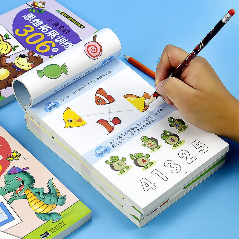 

306 Questions 2-6 Grade Children's Books Education Thinking Develop Training Puzzle Concentration Language Learning Picture Book
