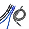 1.5M Rubber Handle Hookah Hose with Metal Tip Leather Wrapped Shisha Narguile Sheesha Chicha Cachimbas Hookahs Hose Mouthpiece 1