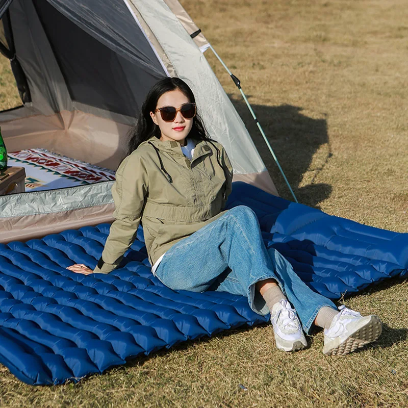 Thick Camping Mat 1-2 Person Ultralight Inflatable Mattress Air Bed Double Sleeping Pad Folding Air Mattress With Pillow