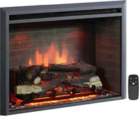 Electric Fireplace Insert with Fire Crackling Sound, Remote Control, 750/1500W, Black, 33 1/16 Inches Wide, 25 9/16 Inches High 1