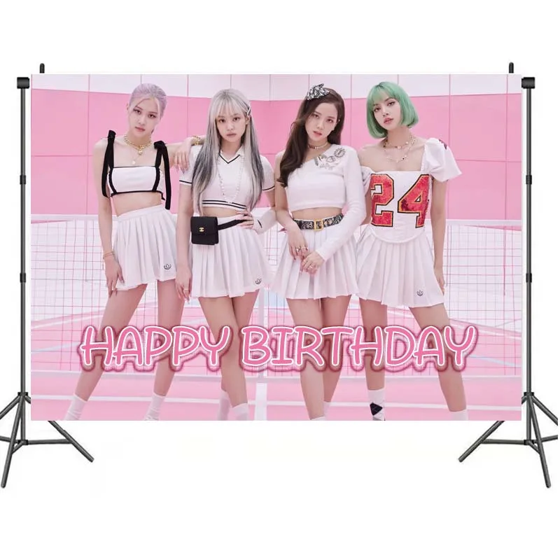 

Pink Girl Background Singsing Star Tapestry Happy Birthday Party Supplies Kid Room Wall Decor Baby Shower Backdrop Gift Custom