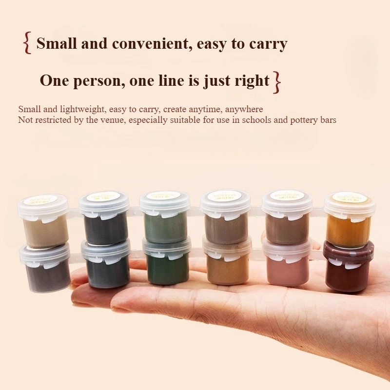 5ml 6색 스트립 미네랄 안료 1150 ℃ -1280 ℃   벽화 세라믹 유약 장식을 위해 풍부하고 휴대하기 쉬운 색상