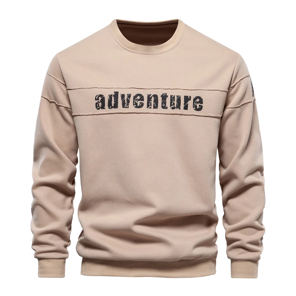 AIOPESON Smooth Patchwork Printed Sweatshirts for Men Fashion Youth O-neck Sportwear Tops Mens Sweatshirt