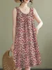 High-End plus Size Svel Materni Summer Dr Casual Loose Waist Printed Polyester A-Line Skirt Sle Women's Vest Dr