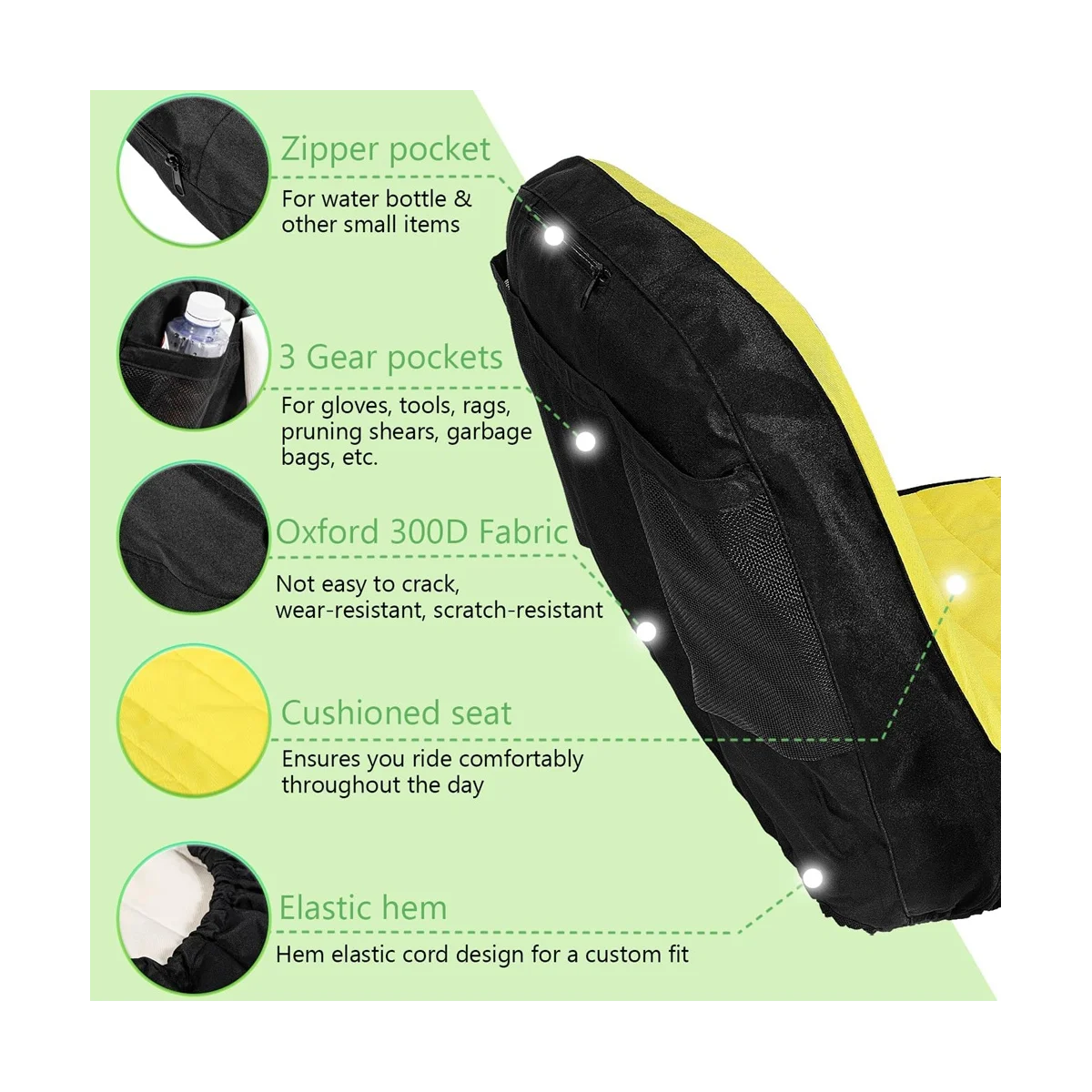 

LP92334 Upgrade Large Seat Cover Riding Mower Cushioned Seat Up to 18Inch High for John Deere Mower & Gator,