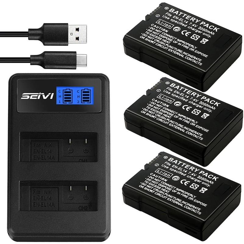 EN-EL14-EN-EL14A-BATTERIE-2050MAH-Pour-Nikon-D5600-D5200-D5300-D3100 ...