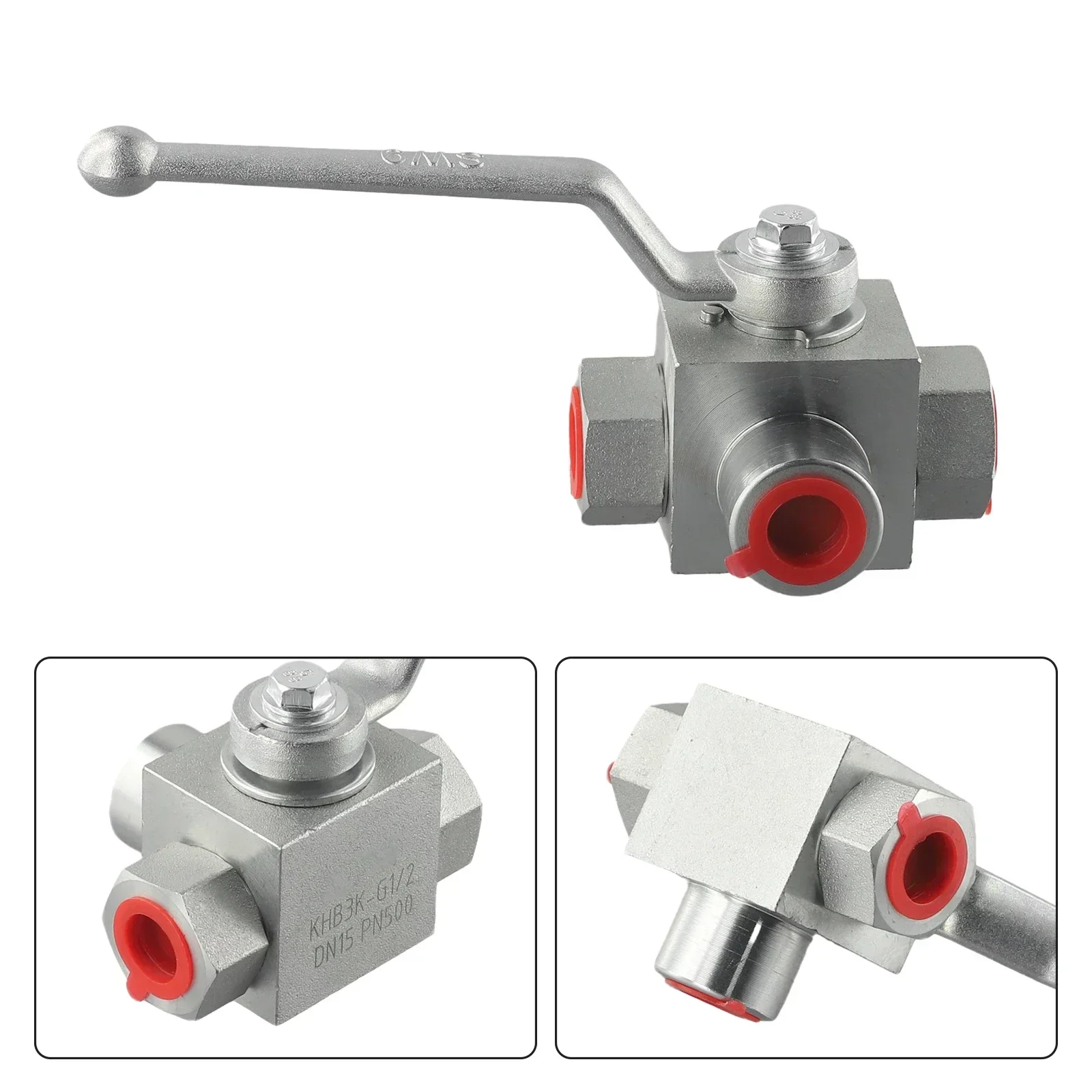 1/4" To 3/4" Hydraulic Three-way High Pressure Ball Valve Internal Thread Manual Rubber G1/4 G3/8 High Pressure Ball Valve