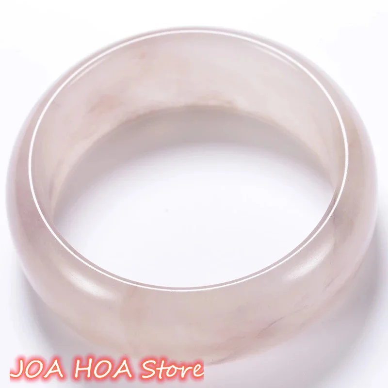 Natural Wide Pink Gold Silk Jade Bracelet Jewelry Bangles