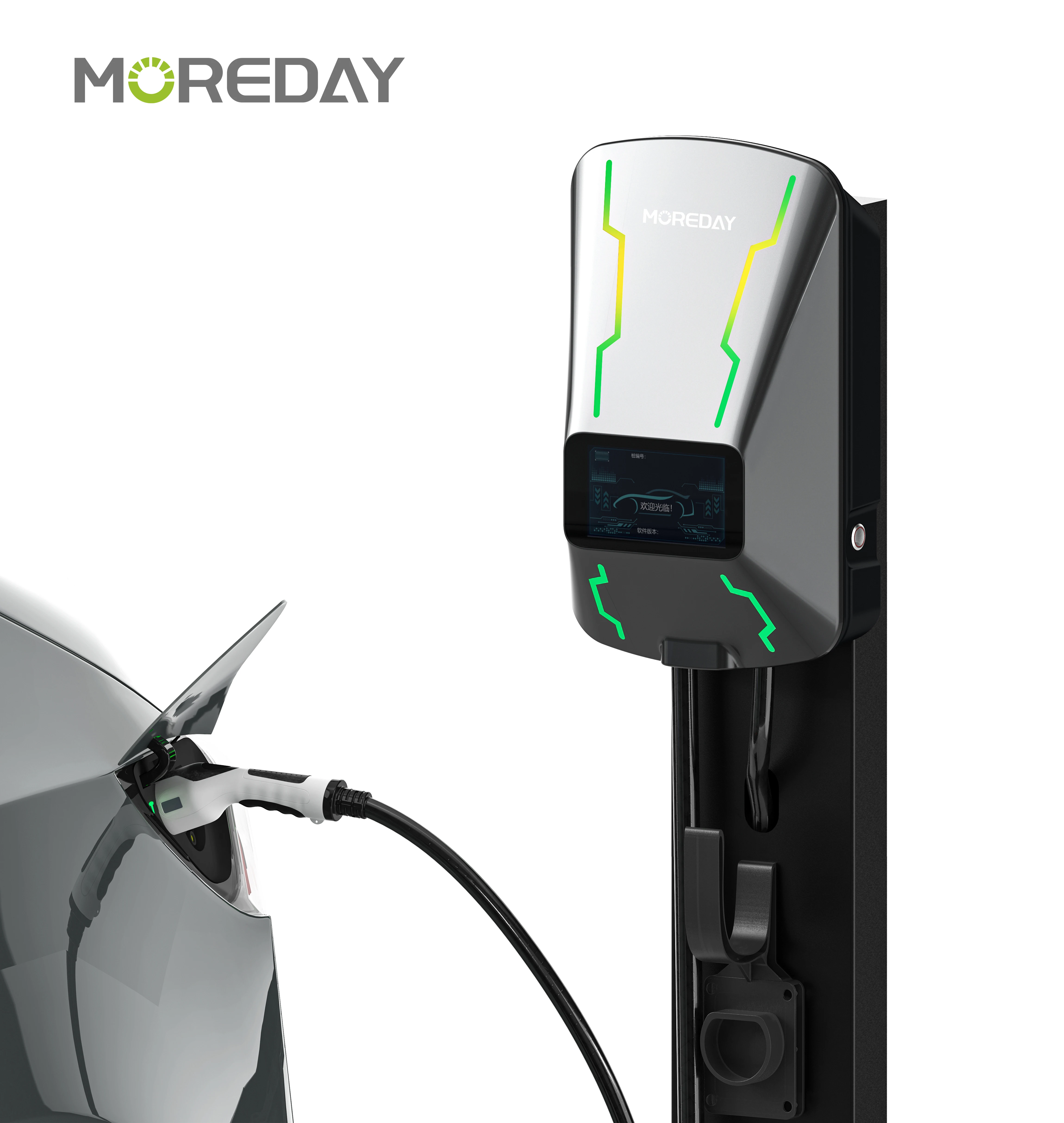 Smart App Blue Tooth Wifi 5M Cavo Tipo 2 Bilanciamento Del Carico Dinamico Smart Home Stazione Di Ricarica Ac 7Kw 22 Kw Wallbox Ev Charger