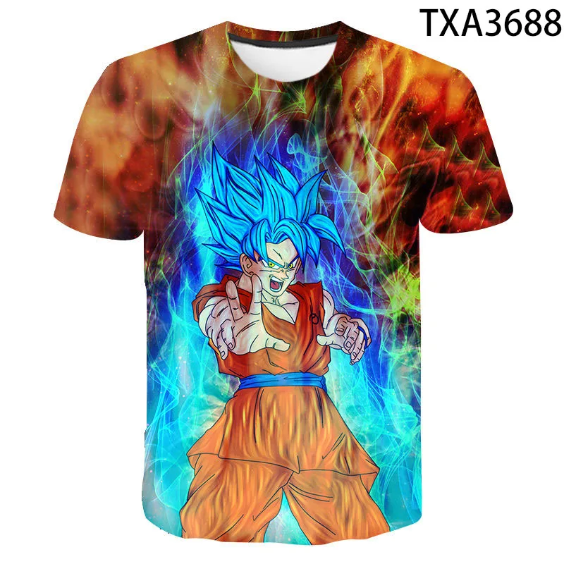 Dragon Ball Z figuras do anime Son Goku Super Saiyan 3D Print T Shirts ...