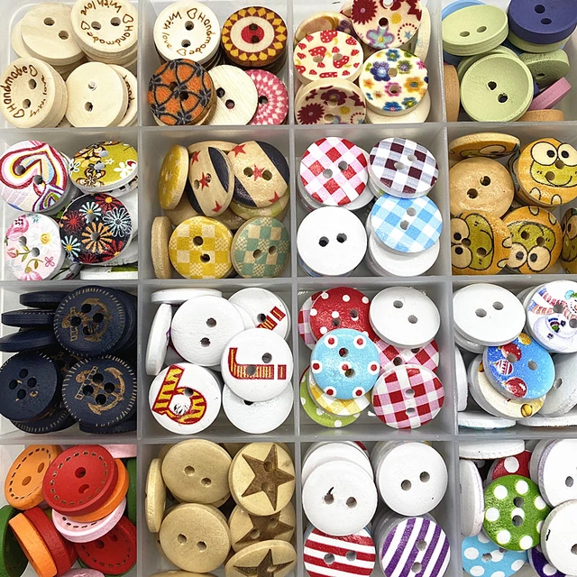 100pcs or 200pcs/lot Mix mini buttons for doll craft scrapbooking wood small  buttons 9mm -10mm