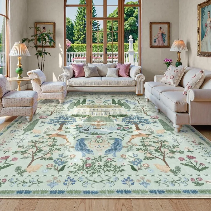 Carpet for Living Room Washable Non-slip Bedroom Rugs French Retro Advanced Coffee Table Mats Home Decoration Alfombra 러그 Tapis