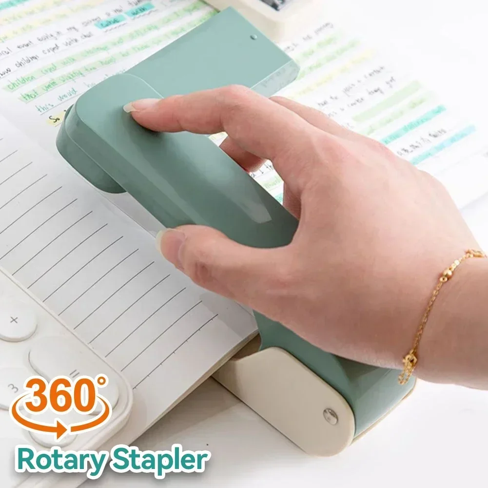 360 Degree Rotatable Stapler for Students Large Stapling Machine Strong Clutch Large Capacity Staple Extractor Home Office Use