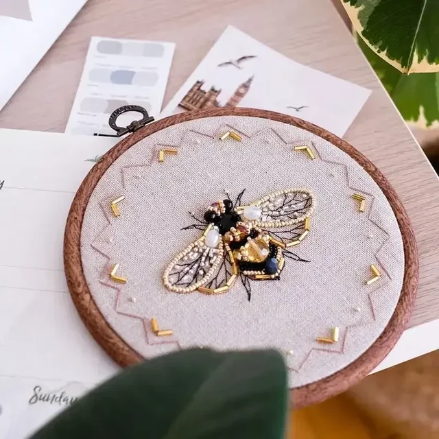 Kit de broderie de perles d'insectes, bricolage, artisanat, dessin animé, point de croix, série d'insectes, broderie de perles, ensemble de motifs d'insectes gravés 4