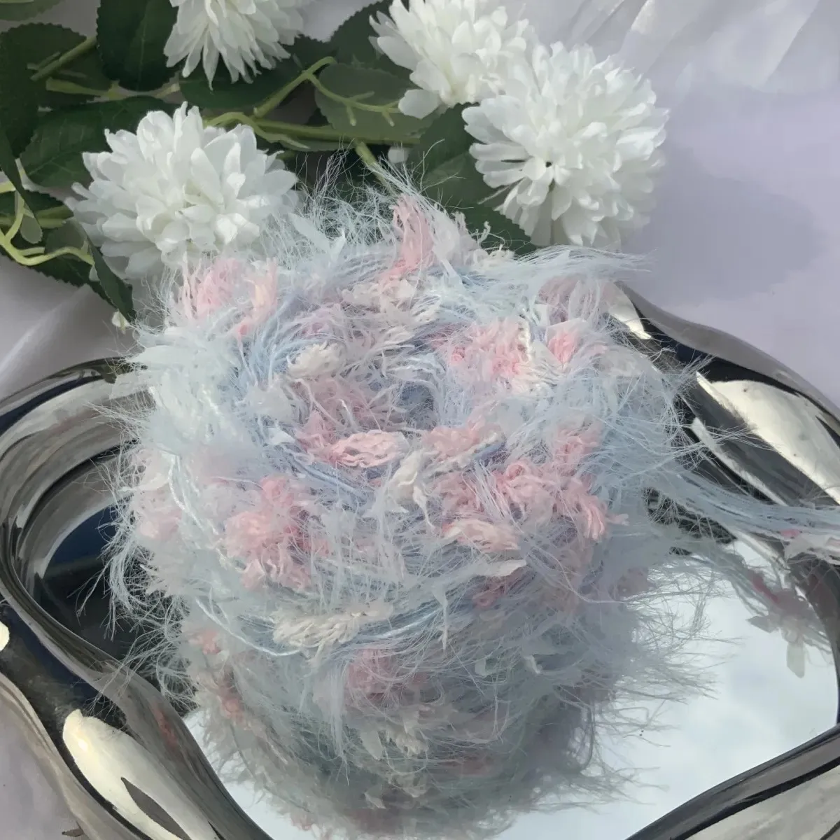 핸드믹스드 얀 롱헤어 바다말 털 니팅 신모델 DIY 유명 인터넷 핸드우븐 대형 털실볼 스노우즈 브랜드