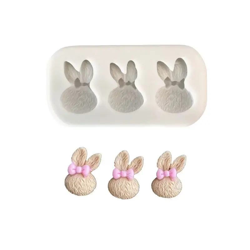 

Маленькая силиконовая форма в виде Головы Кролика, модная силиконовая форма для мастики, шоколада, конфет, украшения торта, глина