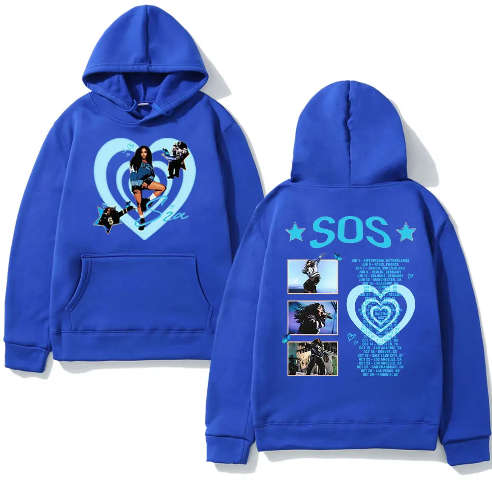 SZA SOS 2023 Concert Tour Graphic Sweatshirts Men's Women's Fashion Harajuku Oversized Teens Hoodies Couples Streetwear Hoodie