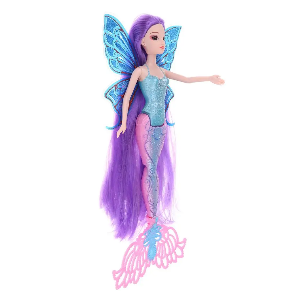 Classic Mermaid Doll Toys Figures With Glittering Tail Wing #C 6