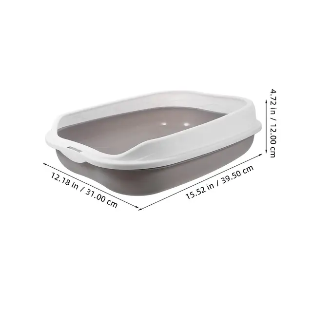 Large Top Entry Cat Litter Box Semi Enclosed Sand Pan Spacious Kitten Basin Open Design Easy Pet Toilet For Animals 2
