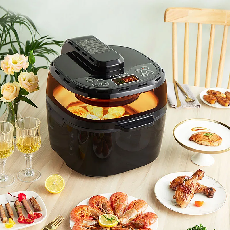 10 Litre Large Capacity Air Fryer High-End Smart Oil-Free Fryer Household Kitchen Oven Fries Pizza Deep With Accessories