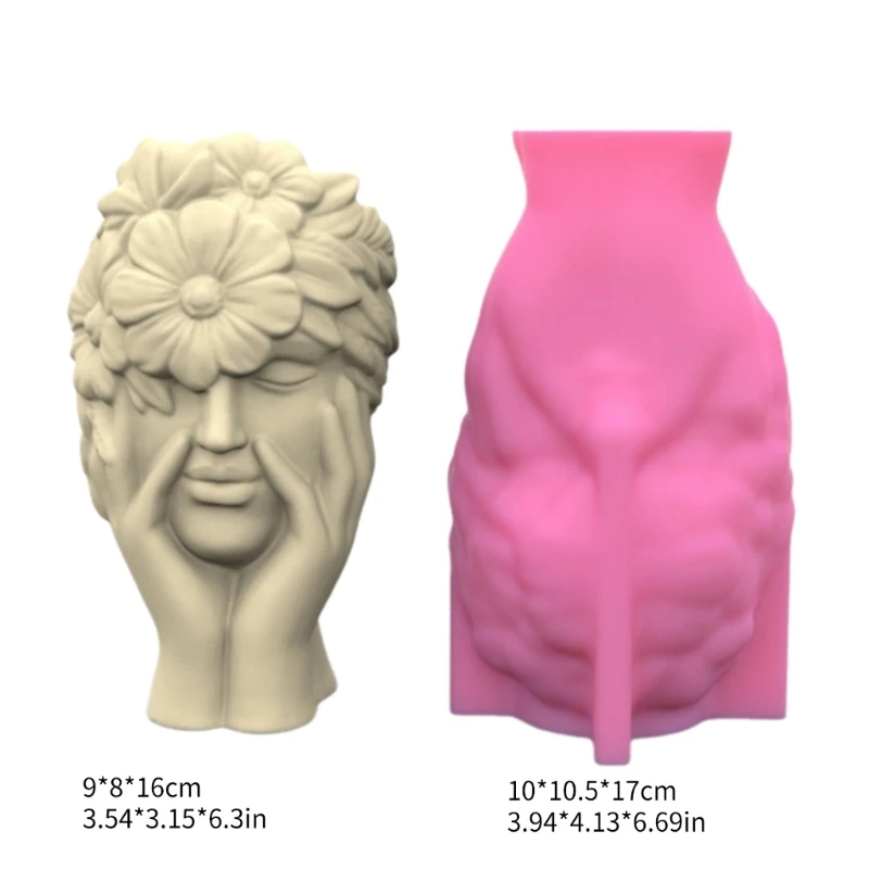Portrait Plant Flowerpot Mould Girl Shaped Silicone Molds Succulents Planter Epoxy Resin Molds Garden Figurines Outdoor