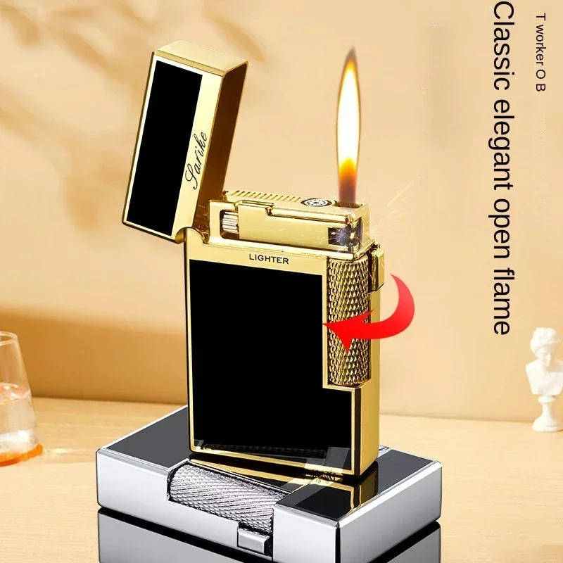 Metal Windproof Cigar Lighter Jet Torch Gas Two Types Flames Unusual Lighters Smoking Accessory Butane Gadgets for Men