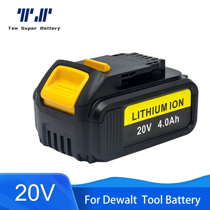 

TS Waitley 20V 4.0AH DCB200 Lithium Ion Battery For DeWalt MAX DCS DCG DCF DCD XR 20V Power Tools4000MAH Lithium Battery Charger