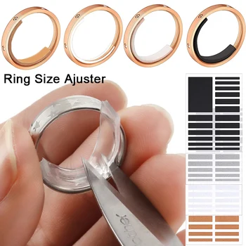 Adesivo invisibile in silicone con regolazione della dimensione dell'anello per anelli sciolti Strumenti per gioielli riduttore riduttore di dimensioni dell'anello da dito bianco trasparente