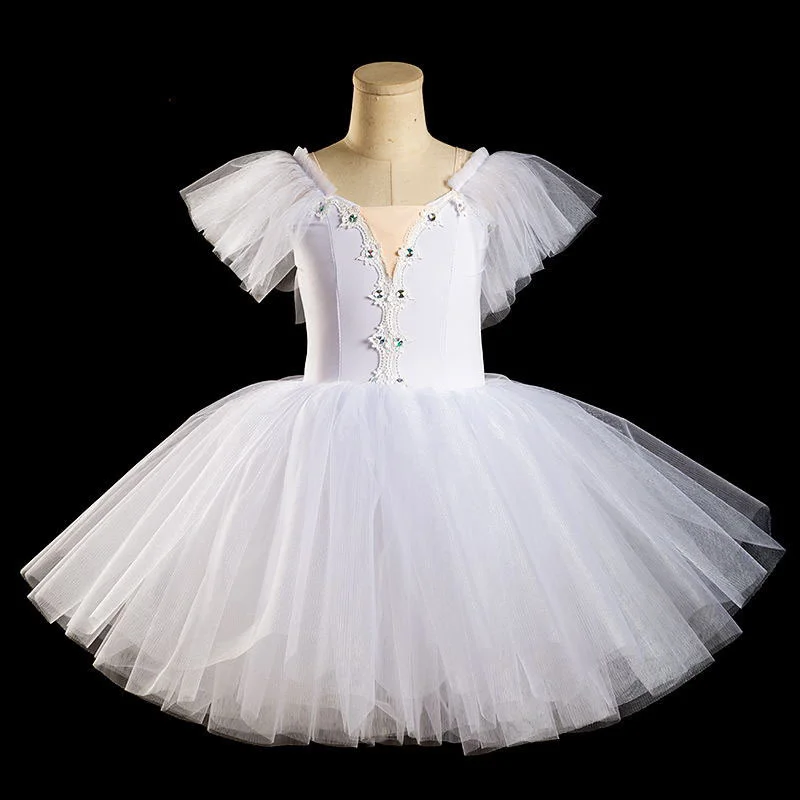 2022 New Romantic Ballet Tutu Dress wings Ballerina Dress giselle Women White Fairy Professional Ballet Long Tutu With Wings