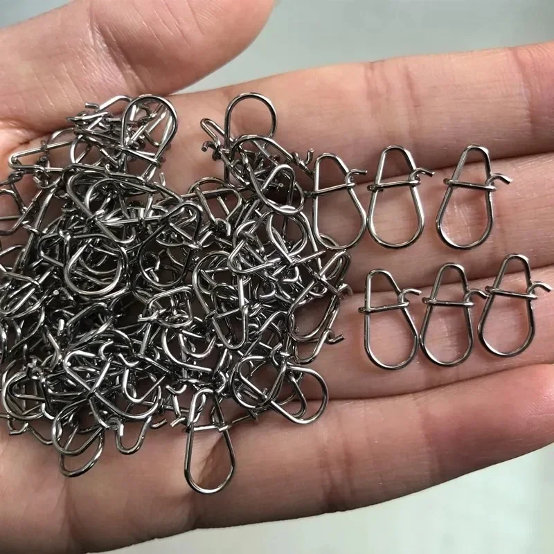 Stainless steel gourd snap safety fast clip 100/500pcs fishing lure rigs connector tool