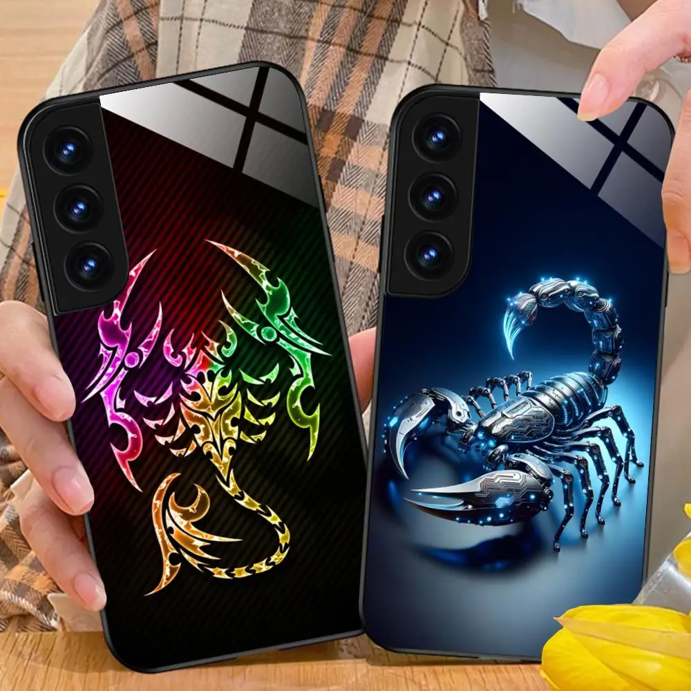 Golden Scorpio Luxury Colorful Glass Mobile Phone Case