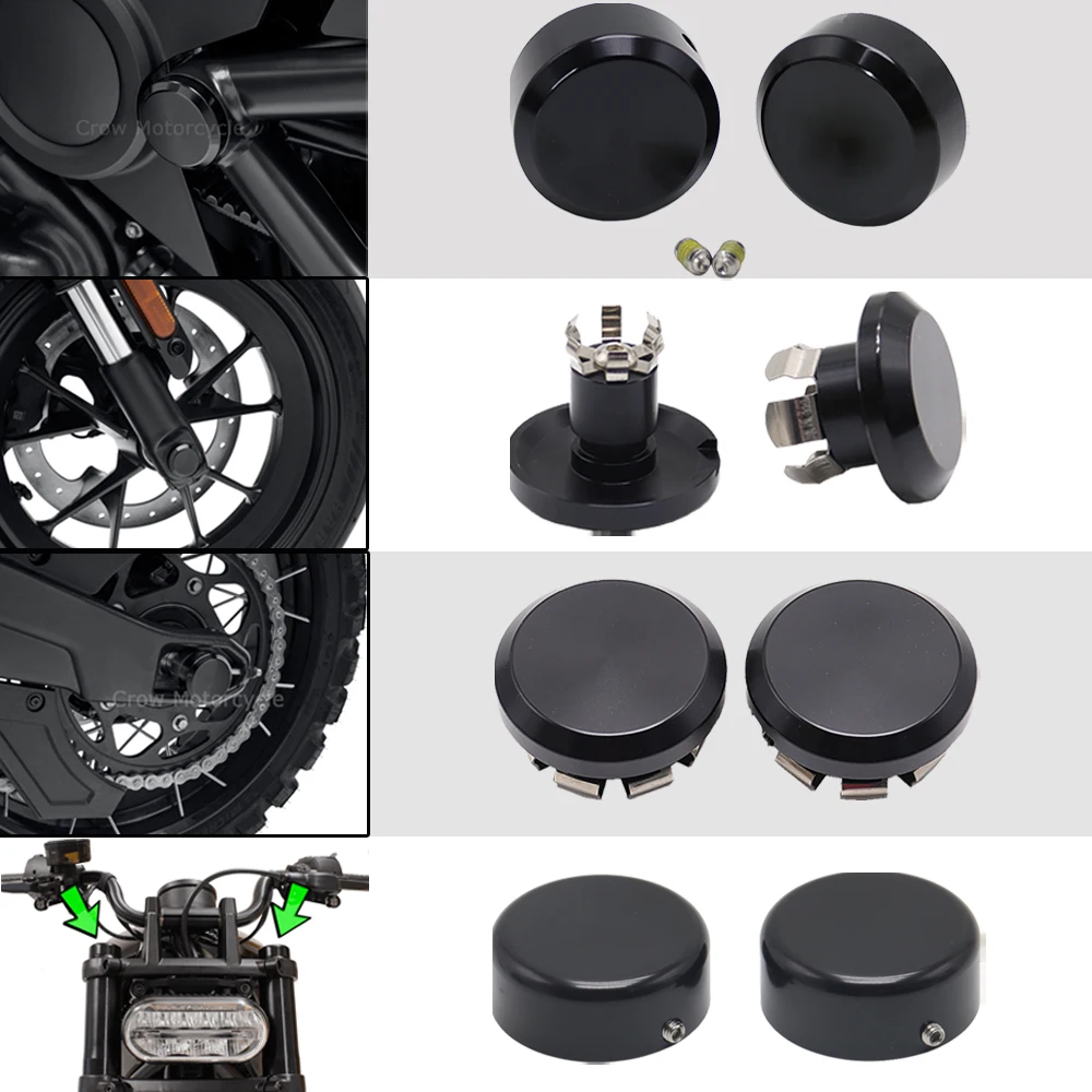 

For Sportster S 1250 RH1250 S PAN AMERICA 1250 S PA1250 2021 2022 Front And Rear Axle Nut Covers Pivot Bolt Covers Black