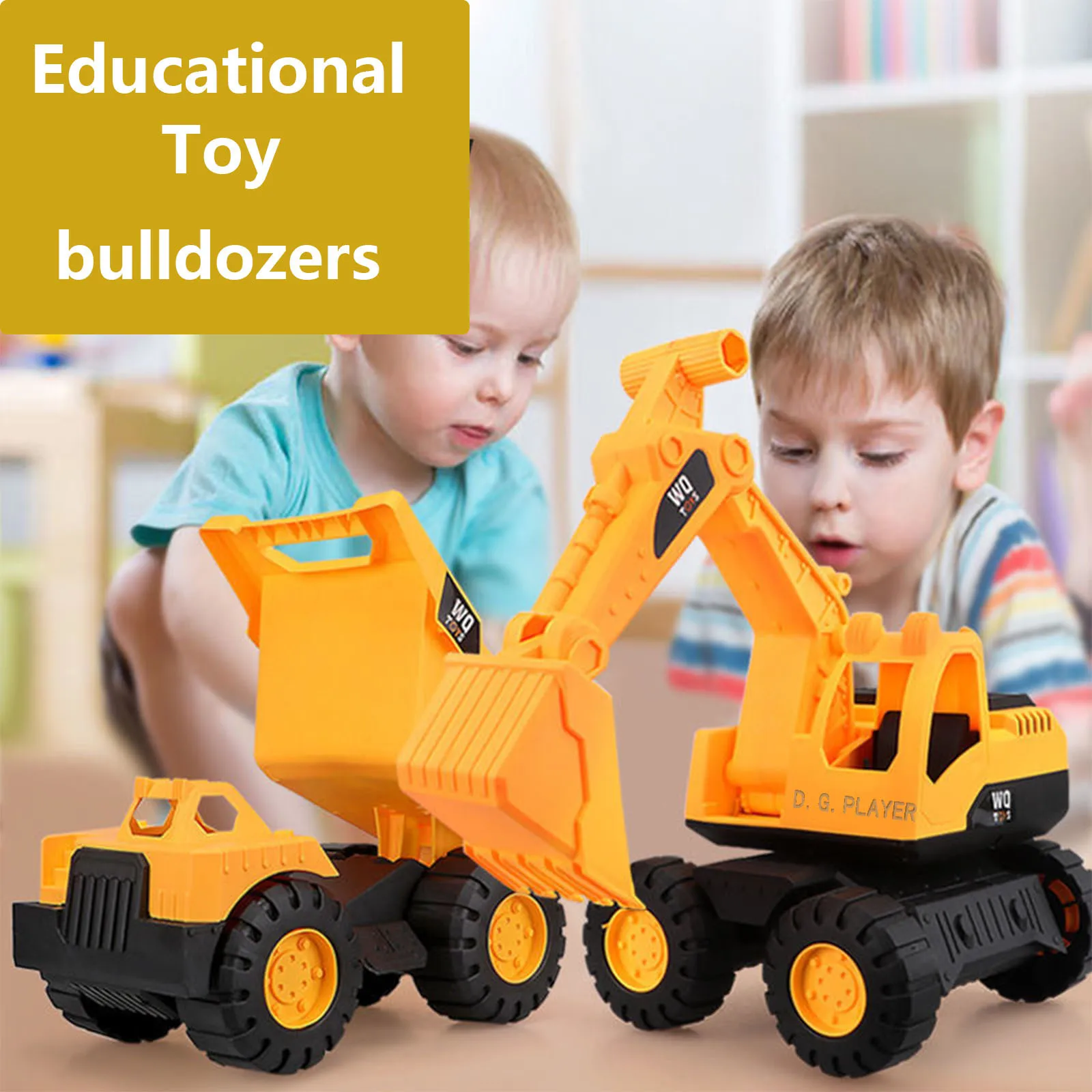 D.G. PLAYER Construction Vehicle Plastic Excavator Bulldozer Forklift Truck Urban Construction Toys For Boys Children