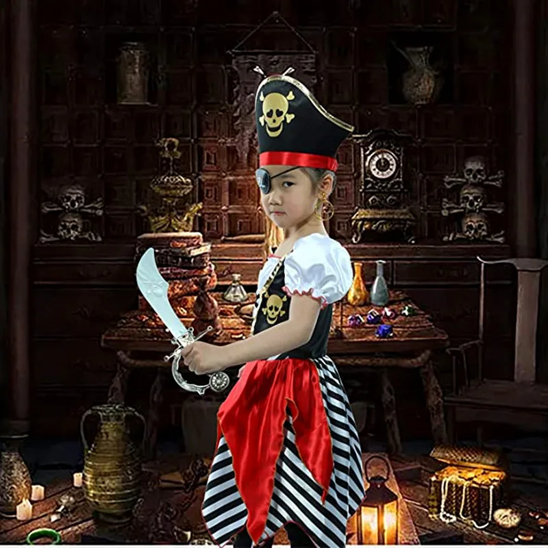 Costume de pirate moelleux pour petite fille - Déguisement Mania