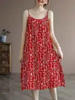 Summer 2025 Slimming Mommy Dr Vest Strap Mid-Length One-Piece Women's Clothing Belly Covering Casual Polyester Fabric