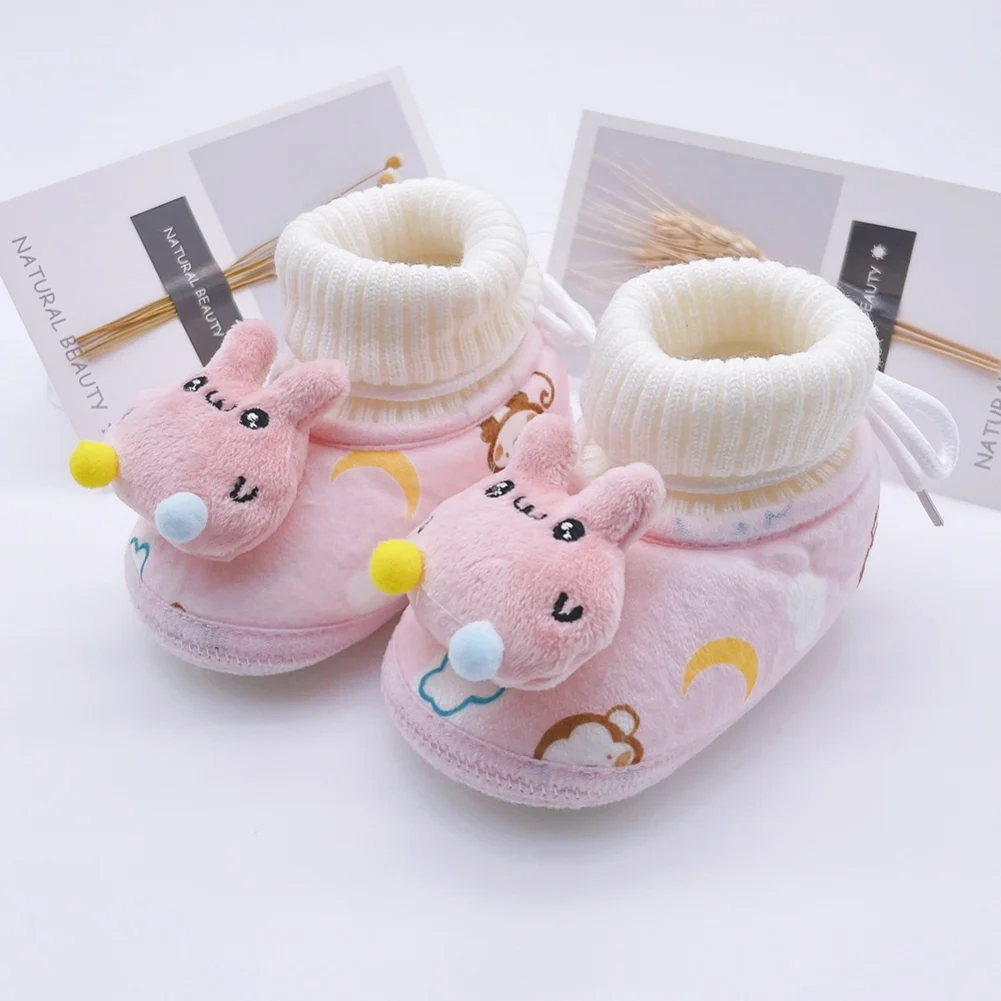 Newborn Baby Shoes Winter Warm Boy Girl Snow Boots Cute Soft Toddler First Walkers Anti-slip Booties Infant Crib
