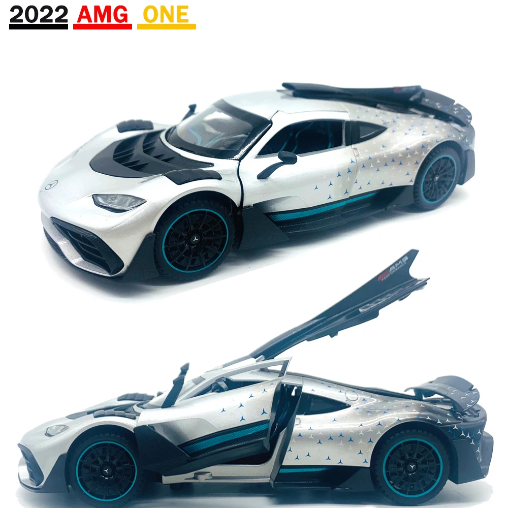 AMG ONE Sports Car Alloy Model Car 1/24 Scale Modified Metal Diecast Toy Car Simulation Sound & Light Toy For Children Gift