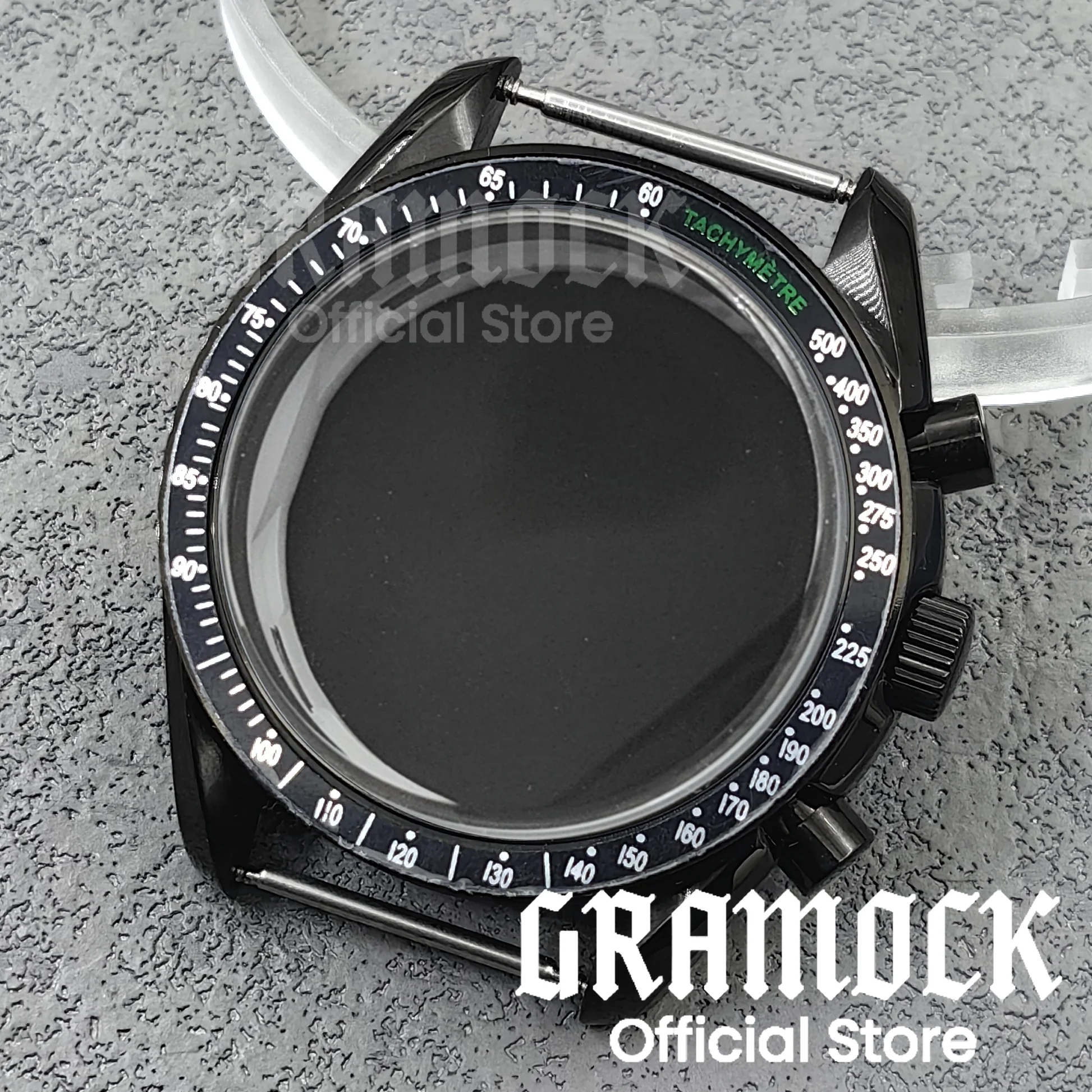 40mm PVD Black Stainless Steel Watch Case Men's Accessories