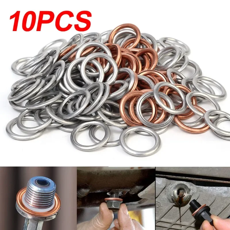 Car Oil Pan Drain Gasket Drainage Bolt Pad Aluminum/Copper Oil Drain Plug Gasket Replaceable Accessories for Volkswagen Audi oil drain plug gasket oil drain plug seal washer
