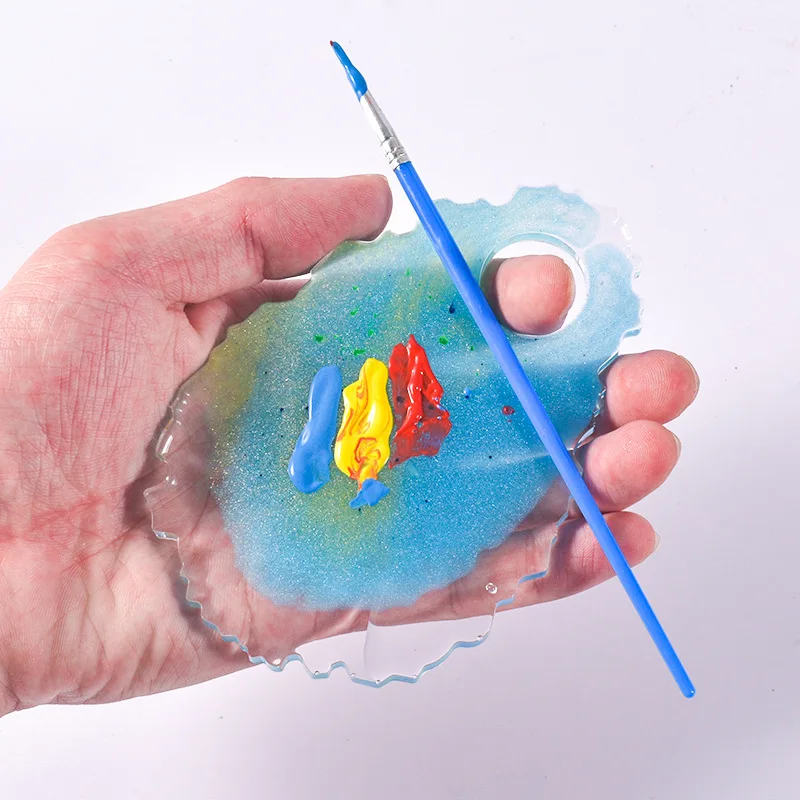 3 In 1 Coaster Resin Silicone Mold Irregular Makeup Tray Art Palette Mirror Silicone Mold Epoxy UV DIY Resin Craft Making Tools