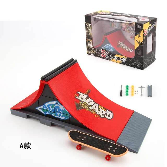 Dedo skate parque kit rampa peças com 1 dedo skate mini cena scooter para dedo  skate