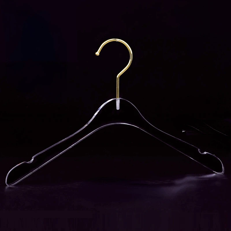 6 pcs Transparent Acrylic Clothes Hanger Racks Half Dozen Clear Hangers Ideal For Store Display Logo Customizable Wholesale 4