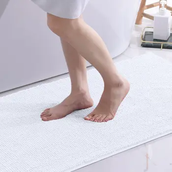 Kitinjoy Tappetini da bagno antiscivolo in peluche Tappetini da bagno in ciniglia di lusso lavabili in lavatrice assorbente Tappeto da pavimento per piedi per doccia ad asciugatura rapida 1
