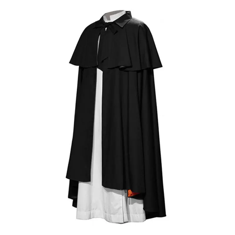 thumbnail image 1 of Capa de vampiro retro medieval para hombre, hecha a medida, ropa de calle de moda para hombre, chaqueta informal de estilo largo con un botón, 1 of 5