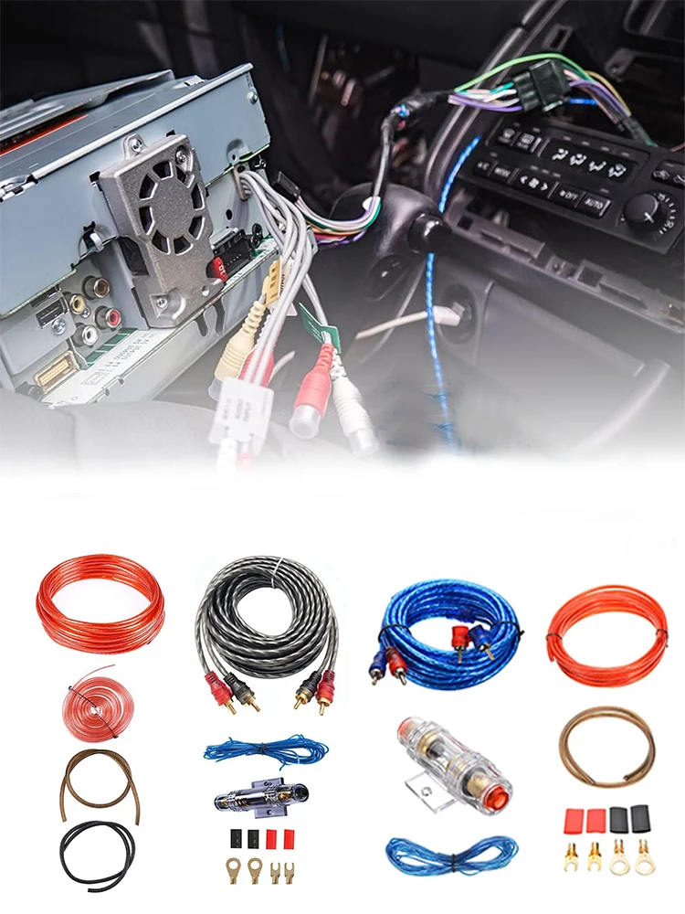 Car Audio Subwoofer Amplifier AMP 1500W 8GA 60AMP Wiring Fuse Holder Wire Cable Kit Vehicle Modification Parts car stereo accessories,audio speaker wiring kit,car amplifier wiring kit