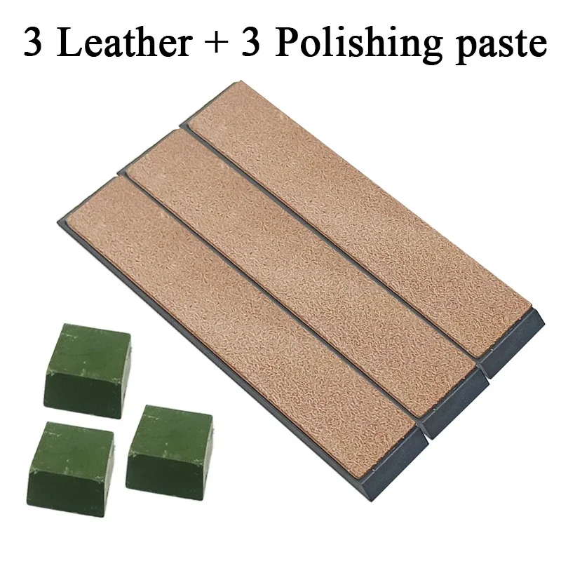 Premium Cowhide Leather Polishing Paste Knife Sharpening Kit with Mirror Finish Tools