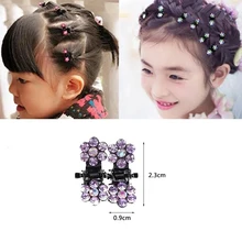 

12 Pcs/Set Mini Rhinestone Hair Clips for Women Girls Glitter Metal No-Slip Hairpins Flower Barrettes Hairgrips Hair Accessories